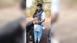College Girl Kissing Her Boyfriend In Open