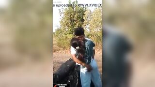 College Girl Kissing Her Boyfriend In Open