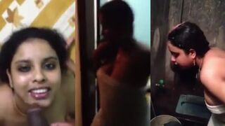 झवल्यानंतर हॉट बायकोचं तोंड वीर्याने माखवलं